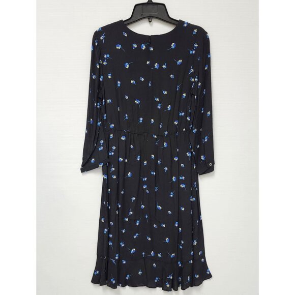 Seraphine Women's Black Floral Frill Nursing Friendly Midi Dress Size 4 & 8 - Picture 2 of 10